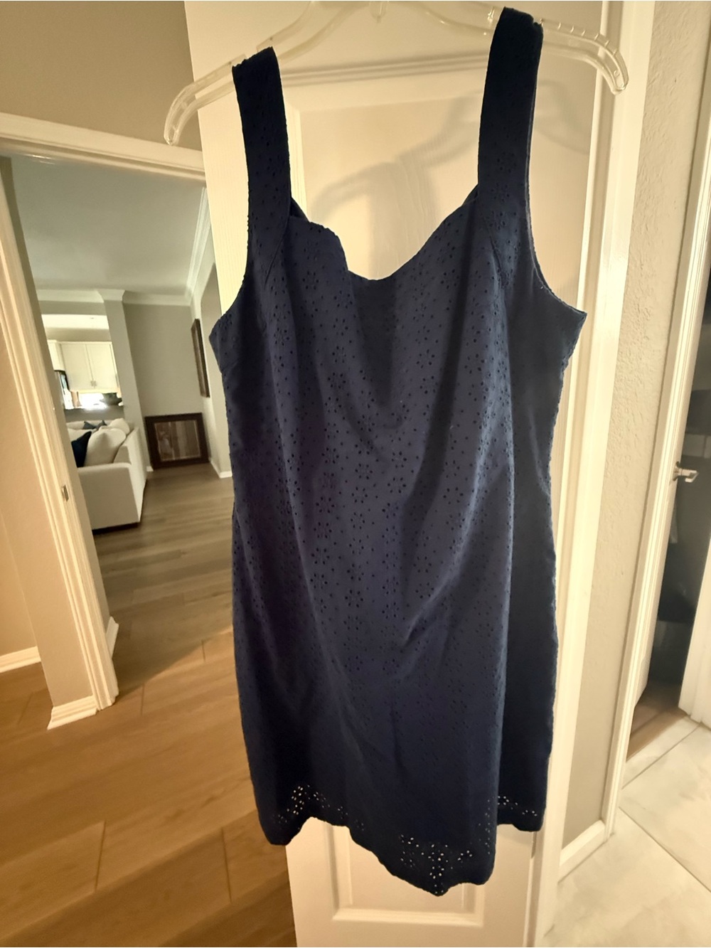 Karl Lagerfeld Navy Eyelet Slip Chemise